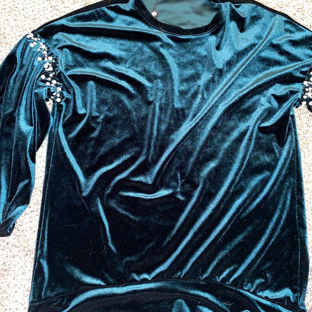 Emerald Green Crushed Velvet Shirt